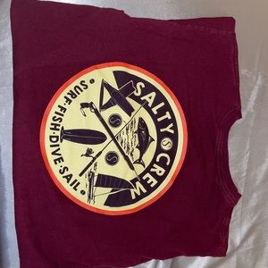 Salty crew T-shirt burgundy